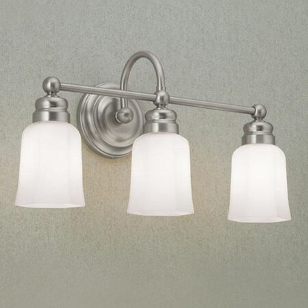Norwell 8913-CH-HXO Emily 3 Light Bath Vanity Light in Chrome with Hexagonal Opal Glass